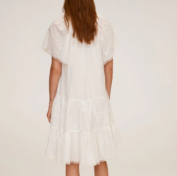 🔥Last 1🔥MANGO Embroidered cotton flare dress - Picture 3 of 8